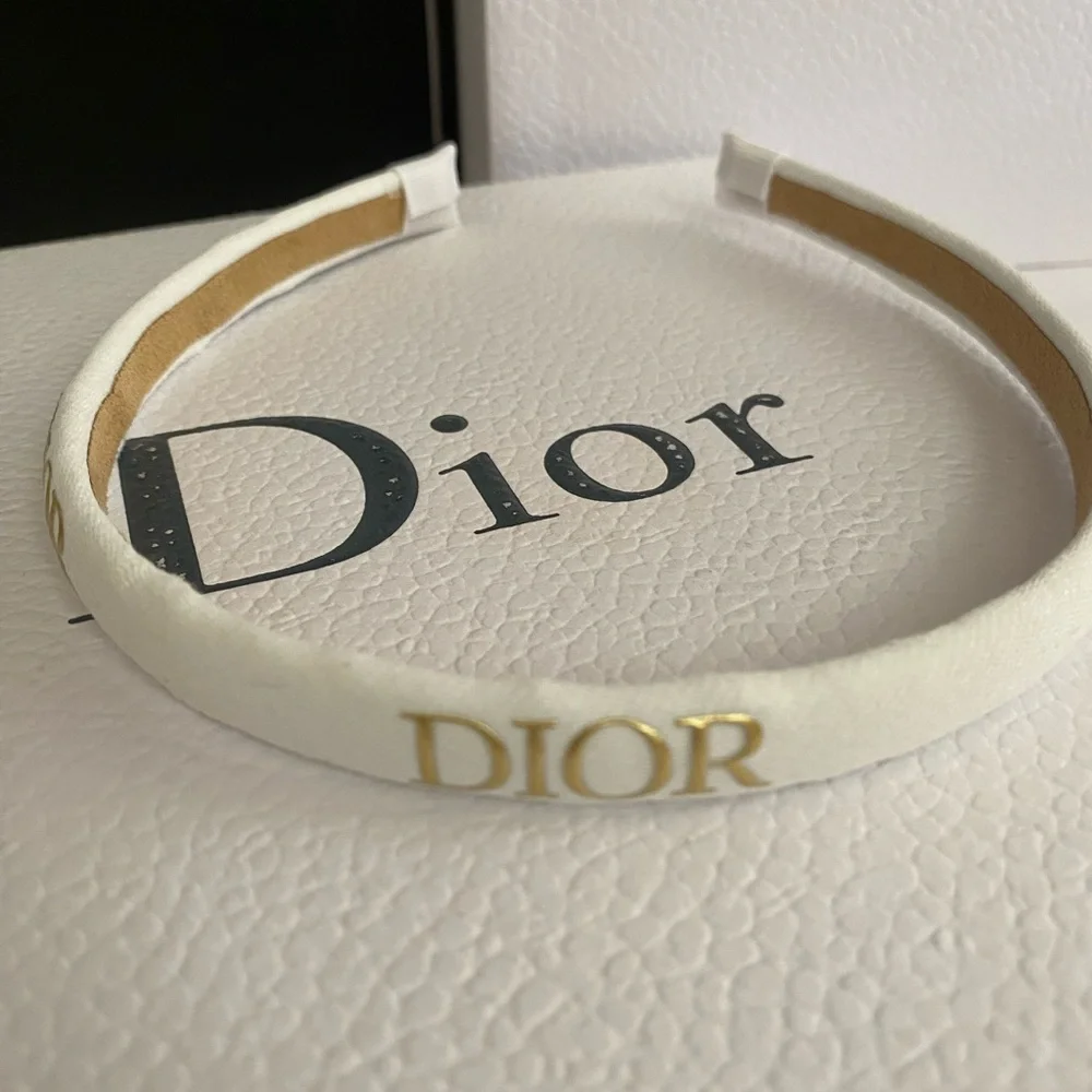 DIOR Ribbon White Logo Headband - Picture 4 of 6